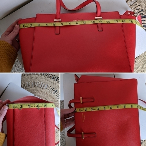 Kate Spade Hayden Cedar Street Red Leather Satchel Purse Bag - Picture 10 of 12